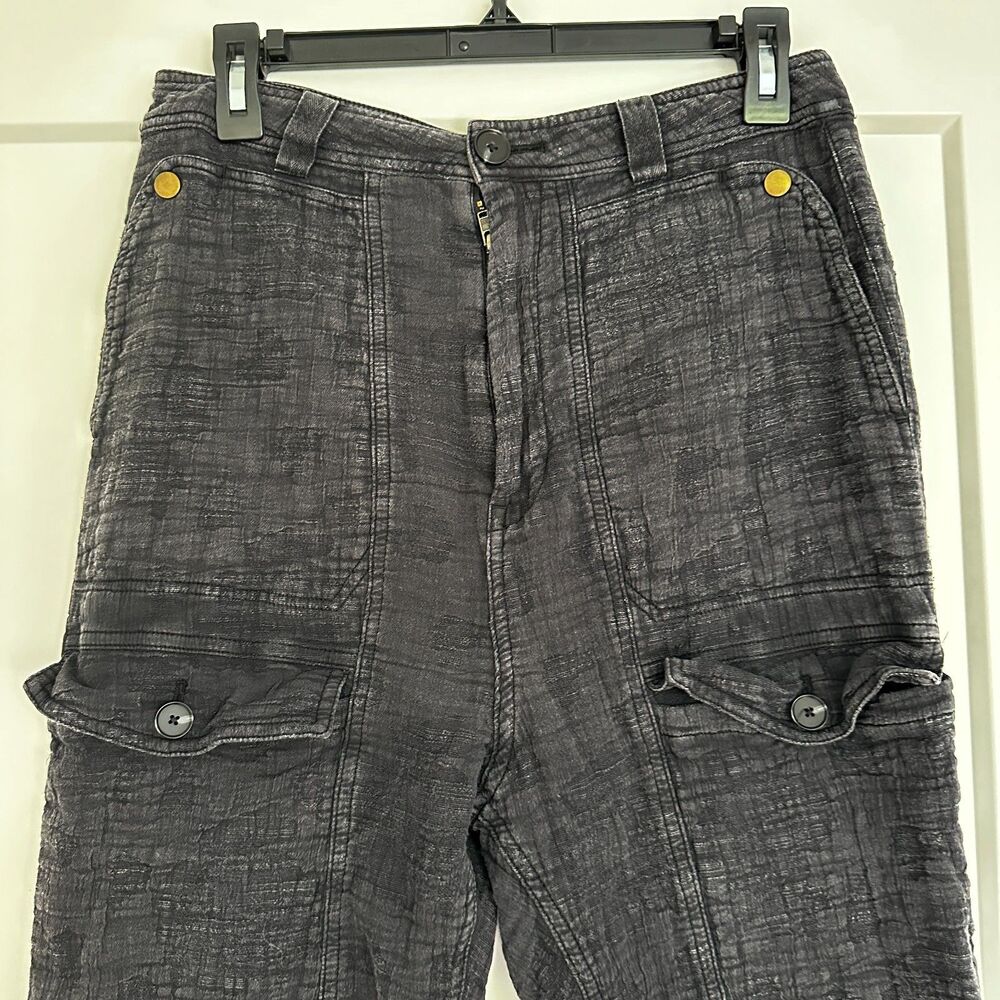 Anthropologie Guaze Cropped High Waist Cargo Pants Sz 6 Tall